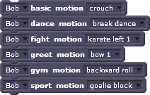 block motions