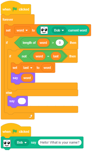 block current word example